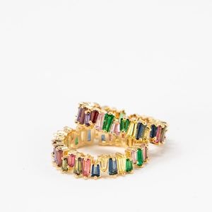 multi colored gold rhinestone stone ring stackable